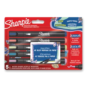 Sharpie akril marker, hegyes hegyű, 5 színű készlet